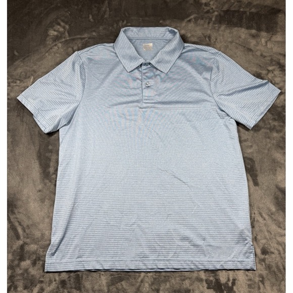 (Lot of 2) 32 Degrees Cool Polo Shirt‎ Men L Blue &Maroon Striped Preppy - Picture 2 of 11